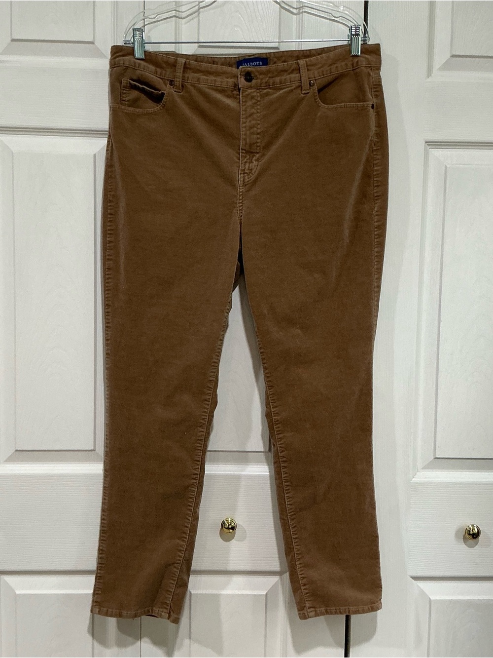 💙 Talbots Tan High-waisted Straight Leg Corduroy Pants - 16 (01649)